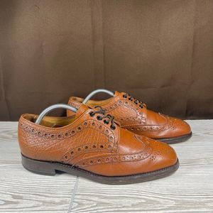 Loake Brown Leather Brogue Dress Shoe 'Badminton' Derby UK8.5 / Mens 9